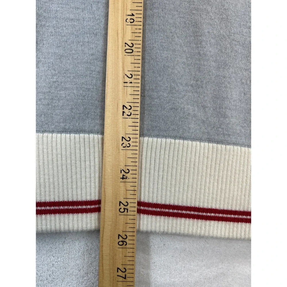 Banana Republic Sweater Mens L Gray Merino Wool Blend Quarter‎ Zip